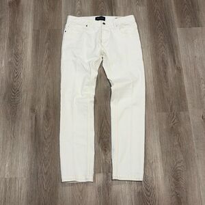 Thom Sweeney Selvedge Five Pocket Slim-Leg Jeans White Men's Size 34x31.5